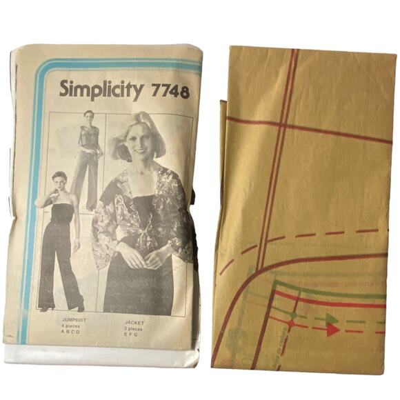 Simplicity 7748 Jumpsuit Jacket Pattern Miss 6-8 Unlined Jiffy 80s Office Date - Picture 5 of 6